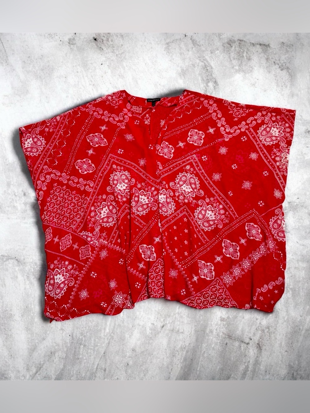 Red Bandana Print Sheer Tunic Top 26/28
